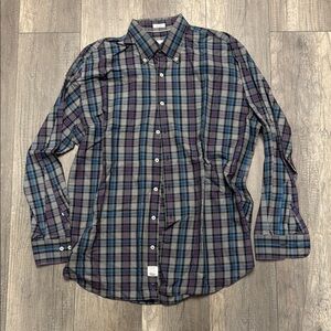 Peter Millar Blue and Purple Plaid Shirt